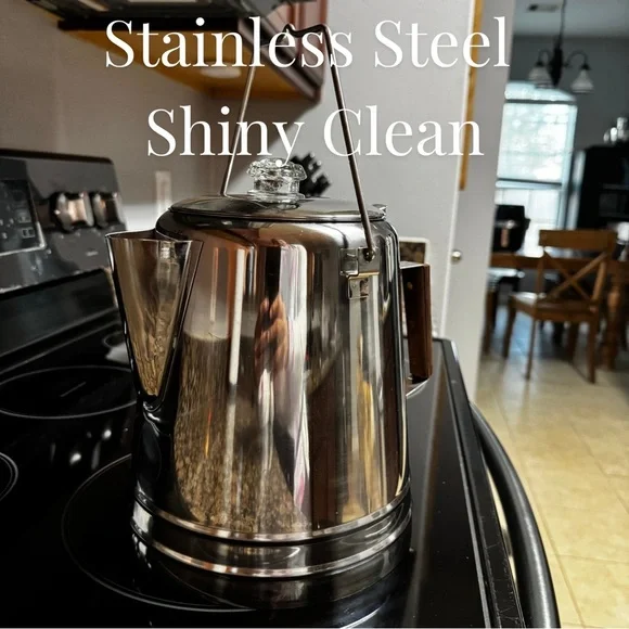 Texsport 28 Cup Stainless Steel Camping Coffee Percolator w/ Glass Knob Lid - Picture 5 of 7